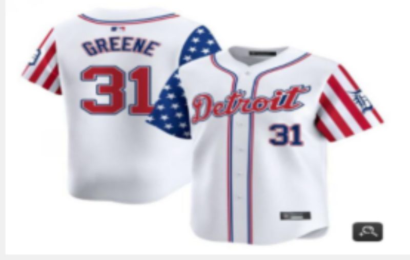 Men Detroit Tigers #31 Greene White National Flags 2025 Nike MLB Jersey style 4
